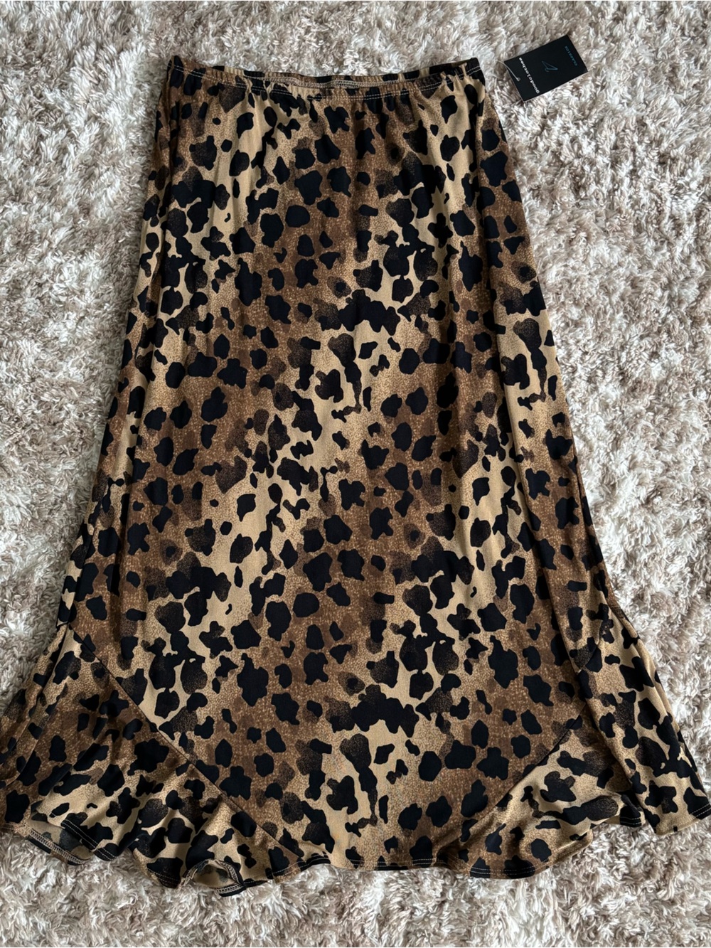 Animal Print Midi Skirt in Brown and Black